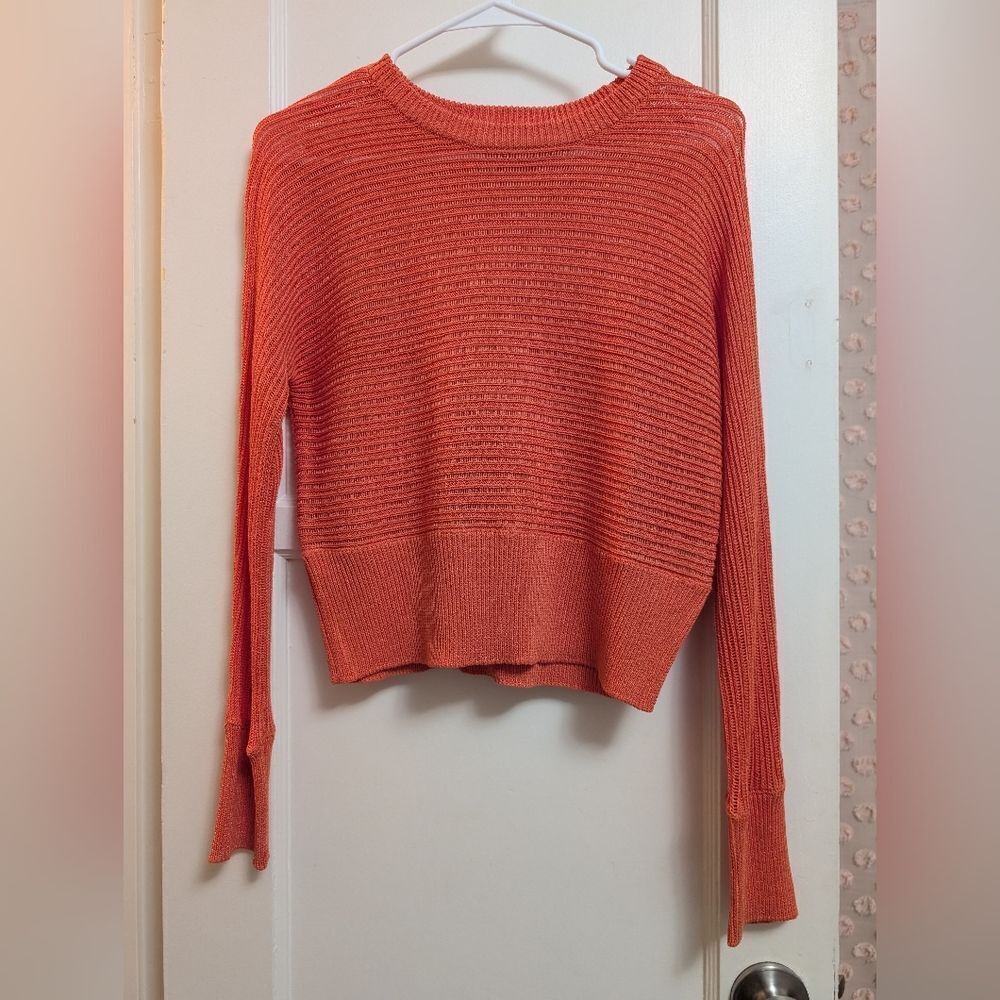 NWOT Song of Style Salma Orange Knit Sweater Revolve Size Small Luxury Beachcore - Picture 3 of 6